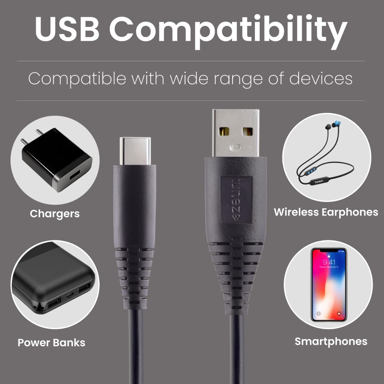 Tunez C-21 Fast Charging Data Cable